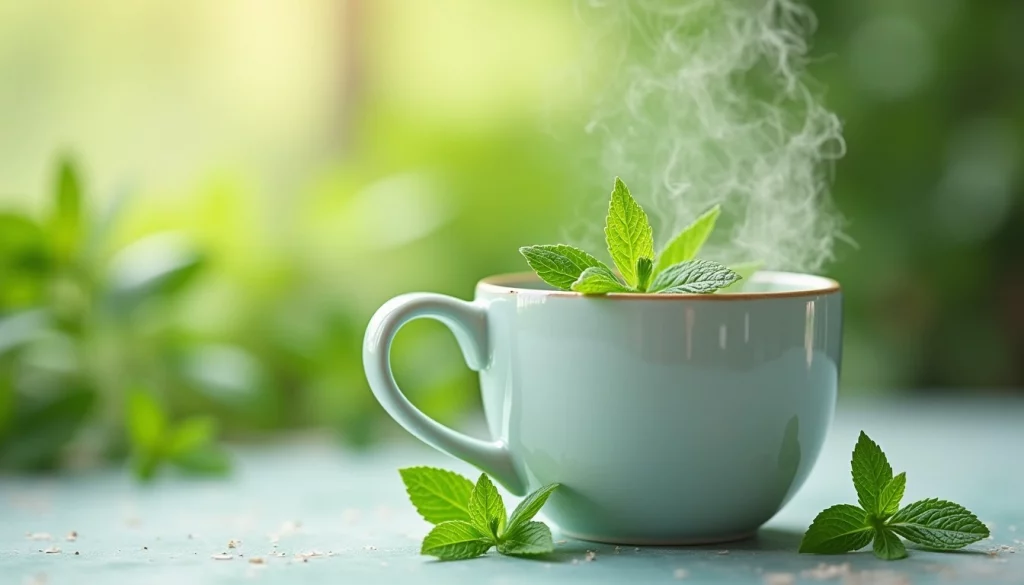 infuso di menta fresca per una sensazione di relax e beneficio sul sistema cardiocircolatorio